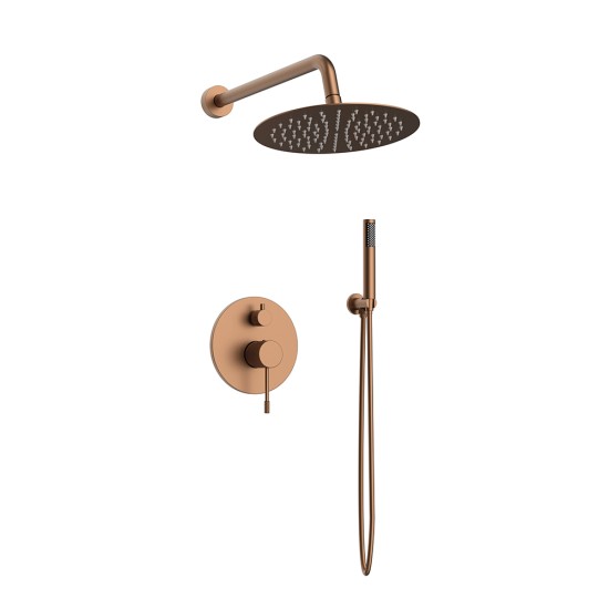 Orabella Terra Rose gold - Shower set εντοιχισμού με Μπαταρία λουτρού, εντοιχι&sig